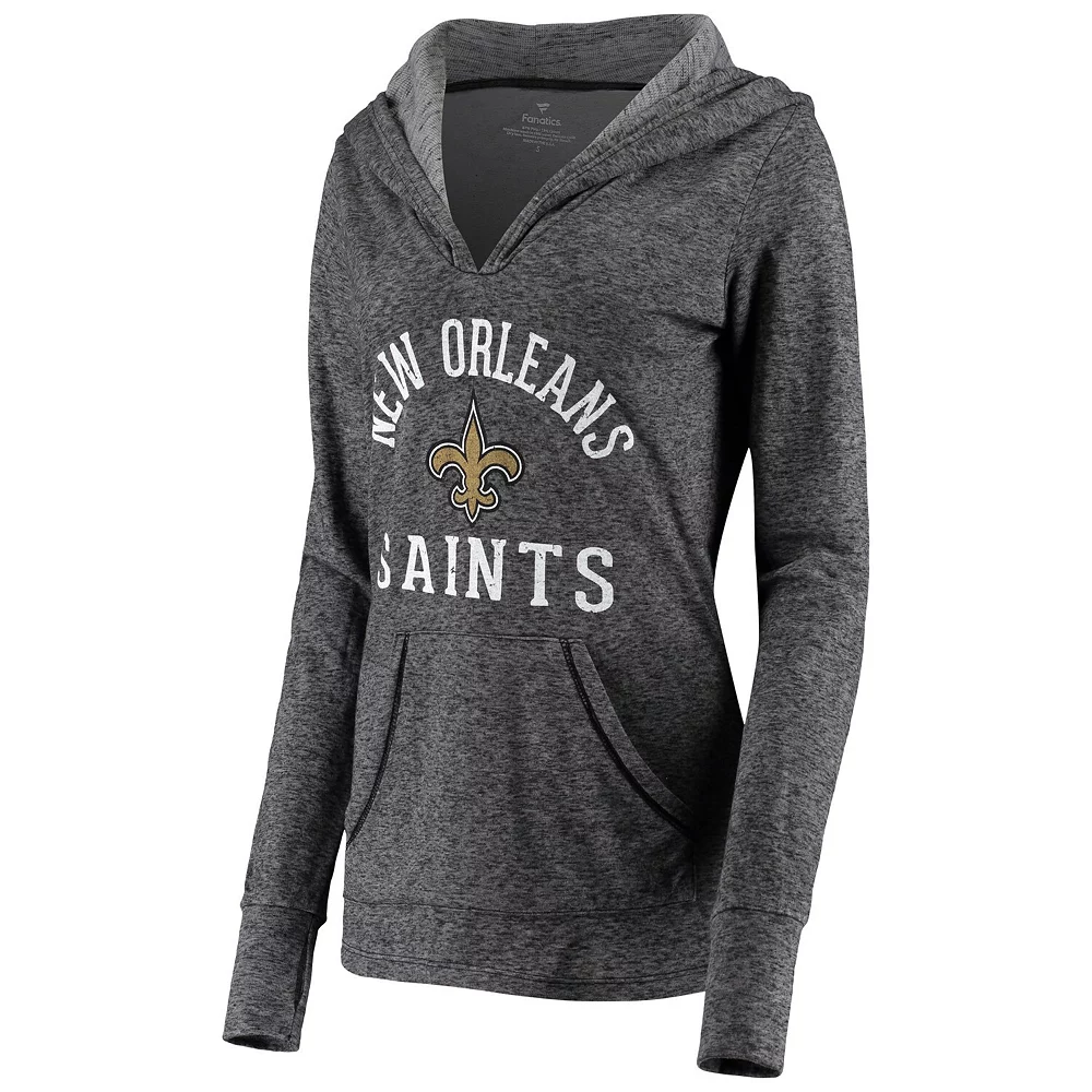 Women's Fanatics Branded Black New Orleans Saints Doubleface Slub Pullover Hoodie 5 Women's Fanatics Branded Black New Orleans Saints Doubleface Slub Pullover Hoodie - Image 3