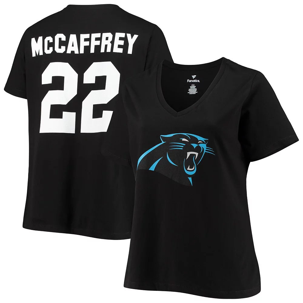 Women's Fanatics Branded Christian McCaffrey Black Carolina Panthers Plus Size Name & Number V-Neck T-Shirt 3 Women's Fanatics Branded Christian McCaffrey Black Carolina Panthers Plus Size Name & Number V-Neck T-Shirt