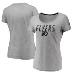 Women's Fanatics Branded Gray Philadelphia Flyers Space-Dye V-Neck T-Shirt