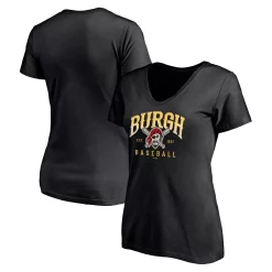 Women's Fanatics Branded Black Pittsburgh Pirates Hometown V-Neck T-Shirt