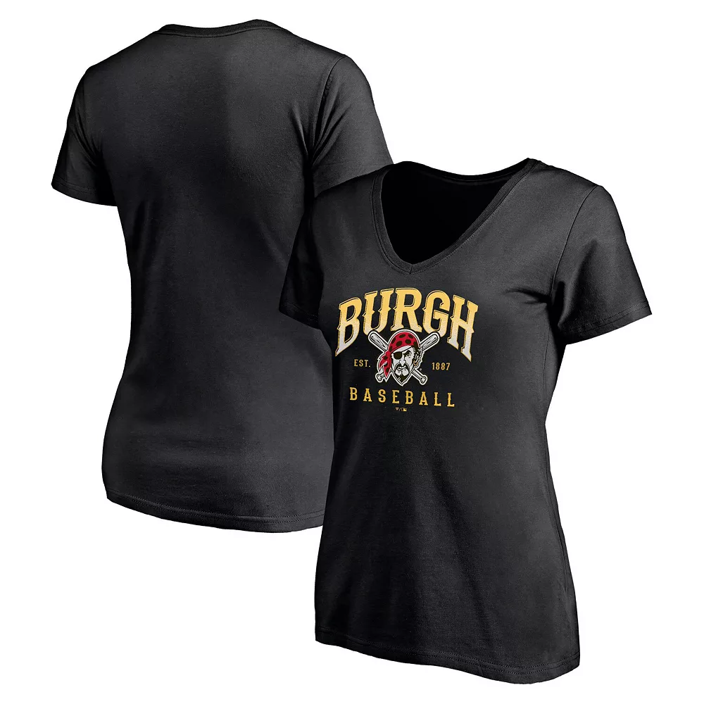 Women's Fanatics Branded Black Pittsburgh Pirates Hometown V-Neck T-Shirt 3 Women's Fanatics Branded Black Pittsburgh Pirates Hometown V-Neck T-Shirt
