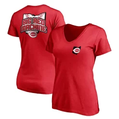 Women's Fanatics Branded Red Cincinnati Reds Hometown V-Neck T-Shirt