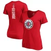 Women's Fanatics Branded Paul George Red LA Clippers Playmaker Logo Name & Number V-Neck T-Shirt -Fanatics Clothing Shop 4771368