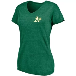 Women's Fanatics Branded Green Oakland Athletics Paisley Hometown Collection Tri-Blend V-Neck T-Shirt -Fanatics Clothing Shop 4771404 ALT2