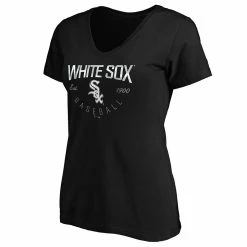 Women's Fanatics Branded Black Chicago White Sox Live For It V-Neck T-Shirt -Fanatics Clothing Shop 4772517 ALT2