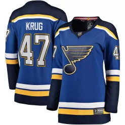 Women's Fanatics Branded Torey Krug Blue St. Louis Blues Home Premier Breakaway Player Jersey