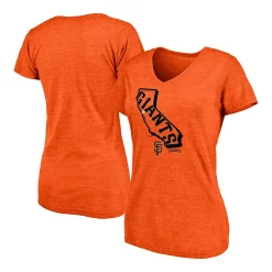 Women's Fanatics Branded Orange San Francisco Giants Hometown Cali Tri-Blend V-Neck T-Shirt