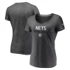 Women's Fanatics Branded Charcoal Brooklyn Nets Double-Fade Space-Dye V-Neck T-Shirt -Fanatics Clothing Shop 4775897