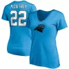 Women's Fanatics Branded Christian McCaffrey Blue Carolina Panthers Player Icon Name & Number V-Neck T-Shirt -Fanatics Clothing Shop 4776742