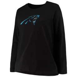 Women's Fanatics Branded Black Carolina Panthers Plus Size Primary Logo Long Sleeve T-Shirt -Fanatics Clothing Shop 4784420 ALT2