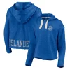 Women's Fanatics Branded Heathered Royal New York Islanders Cropped Raw Edge Pullover Hoodie -Fanatics Clothing Shop 4784929