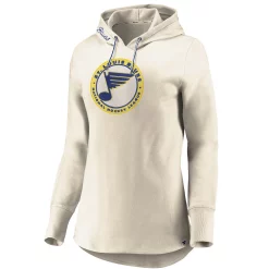 Women's Fanatics Branded Oatmeal St. Louis Blues True Classics Signature Fleece Pullover Hoodie -Fanatics Clothing Shop 4785757 ALT2