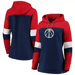 Women's Fanatics Branded Navy/Red Washington Wizards Iconic Heavy Block Pullover Hoodie -Fanatics Clothing Shop 4785886 ALT