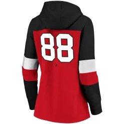 Women's Fanatics Branded Patrick Kane Red/Black Chicago Blackhawks Heavy Block Pullover Hoodie -Fanatics Clothing Shop 4785970 ALT3