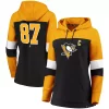 Women's Fanatics Branded Sidney Crosby Black/Gold Pittsburgh Penguins Heavy Block Pullover Hoodie -Fanatics Clothing Shop 4786746