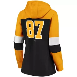 Women's Fanatics Branded Sidney Crosby Black/Gold Pittsburgh Penguins Heavy Block Pullover Hoodie -Fanatics Clothing Shop 4786746 ALT3