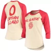 Women's Fanatics Branded Damian Lillard Cream Portland Trail Blazers Raglan 3/4 Sleeve T-Shirt -Fanatics Clothing Shop 4787183