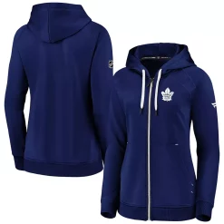 Women's Fanatics Branded Blue Toronto Maple Leafs Authentic Pro Travel Train Raglan Full-Zip Hoodie -Fanatics Clothing Shop 4800579 ALT