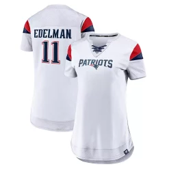 Women's Fanatics Branded Julian Edelman Navy New England Patriots Athena Name & Number Fashion Top