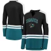 Women's Fanatics Branded Black/Teal San Jose Sharks Iconic Slapshot Long Sleeve Notch Neck T-Shirt 2 Women's Fanatics Branded Black/Teal San Jose Sharks Iconic Slapshot Long Sleeve Notch Neck T-Shirt -Fanatics Clothing Shop 4837058