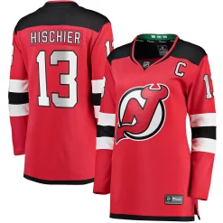 Women's Fanatics Branded Nico Hischier Red New Jersey Devils Home Premier Breakaway Player Jersey