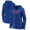 Women's Fanatics Branded Royal Chicago Cubs Primary Logo Team Block Full-Zip Hoodie -Fanatics Clothing Shop 4902802