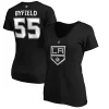 Women's Fanatics Branded Quinton Byfield Black Los Angeles Kings Authentic Stack Name & Number V-Neck T-Shirt -Fanatics Clothing Shop 4902815