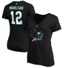 Women's Fanatics Branded Patrick Marleau Black San Jose Sharks Authentic Stack Name & Number V-Neck T-Shirt -Fanatics Clothing Shop 4903626