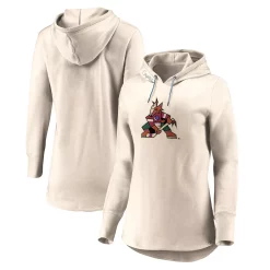 Women's Fanatics Branded Oatmeal Arizona Coyotes True Classics Signature Fleece Pullover Hoodie