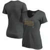 Women's Fanatics Branded Charcoal Vegas Golden Knights Authentic Pro Core Collection Prime V-Neck T-Shirt -Fanatics Clothing Shop 4906015