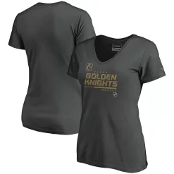 Women's Fanatics Branded Charcoal Vegas Golden Knights Authentic Pro Core Collection Prime V-Neck T-Shirt -Fanatics Clothing Shop 4906015 ALT