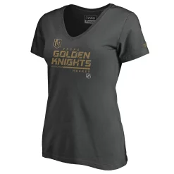 Women's Fanatics Branded Charcoal Vegas Golden Knights Authentic Pro Core Collection Prime V-Neck T-Shirt -Fanatics Clothing Shop 4906015 ALT2