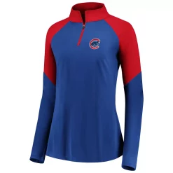 Women's Fanatics Branded Royal/Red Chicago Cubs Primary Logo Raglan Quarter-Zip Jacket -Fanatics Clothing Shop 4906215 ALT2