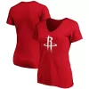 Women's Fanatics Branded Red Houston Rockets Primary Logo Team V-Neck T-Shirt -Fanatics Clothing Shop 4918027