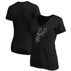 Women's Fanatics Branded Black San Antonio Spurs Primary Logo Team V-Neck T-Shirt
