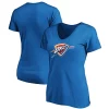Women's Fanatics Branded Blue Oklahoma City Thunder Primary Logo Team V-Neck T-Shirt -Fanatics Clothing Shop 4918395