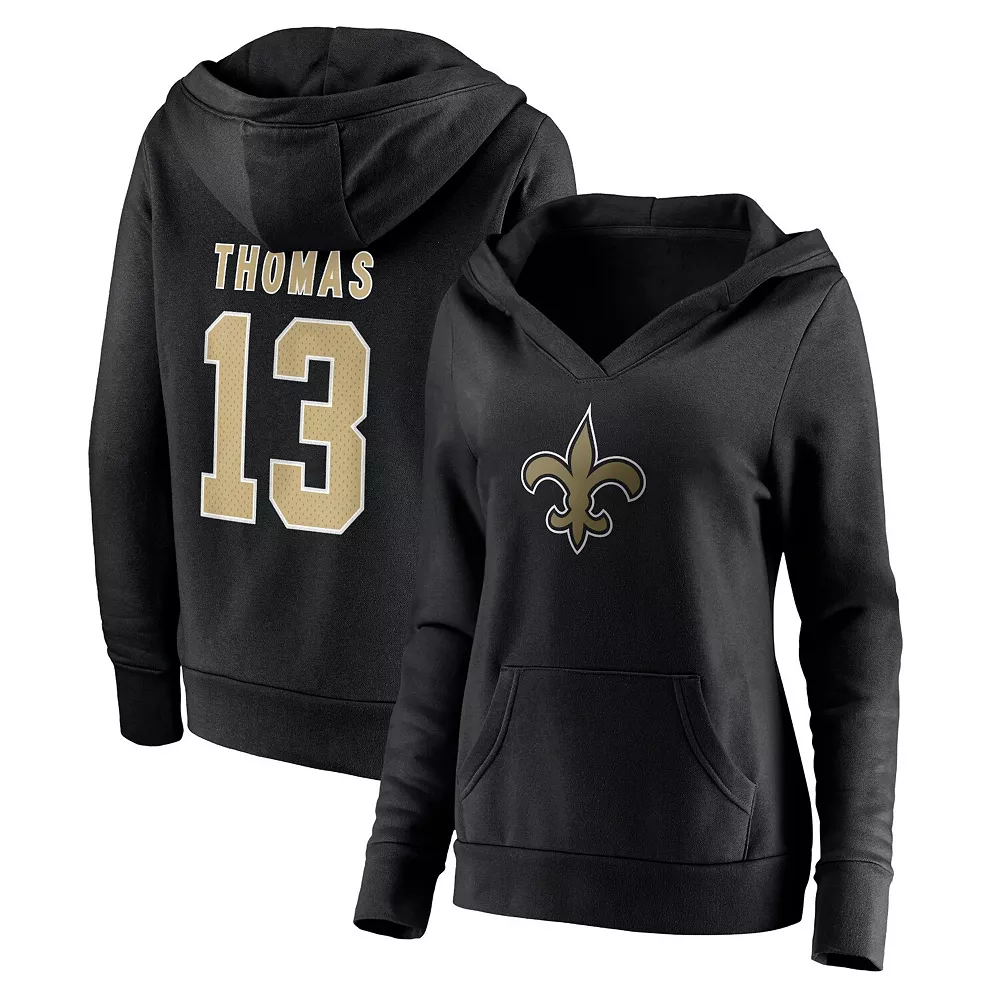 Women's Fanatics Branded Michael Thomas Black New Orleans Saints Player Icon Name & Number Pullover Hoodie 3 Women's Fanatics Branded Michael Thomas Black New Orleans Saints Player Icon Name & Number Pullover Hoodie