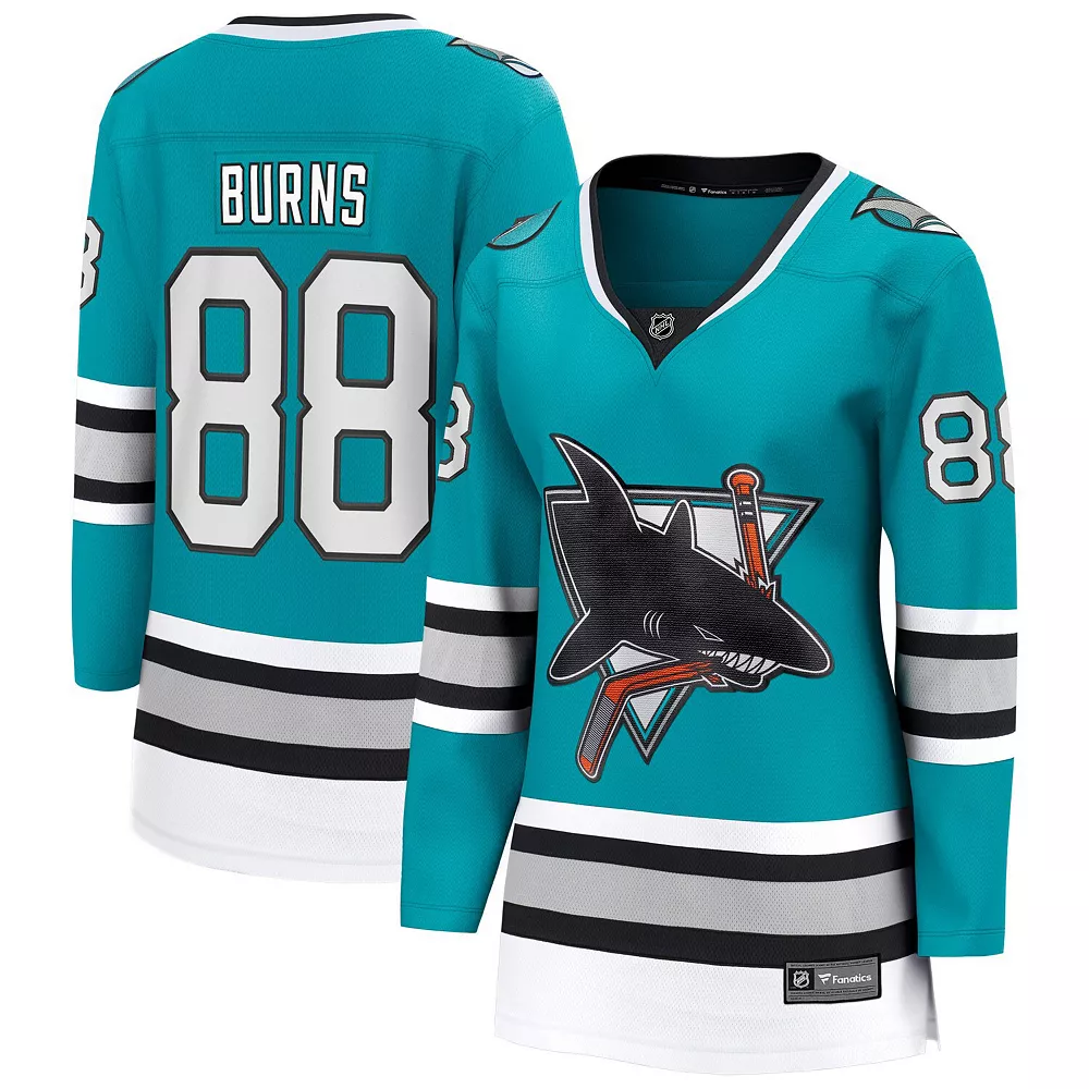 Women's Fanatics Branded Brent Burns Teal San Jose Sharks 30th Anniversary Premier Breakaway Player Jersey 4 Women's Fanatics Branded Brent Burns Teal San Jose Sharks 30th Anniversary Premier Breakaway Player Jersey - Image 2