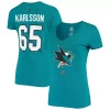 Women's Fanatics Branded Erik Karlsson Teal San Jose Sharks Name and Number V-Neck T-Shirt 2 Women's Fanatics Branded Erik Karlsson Teal San Jose Sharks Name and Number V-Neck T-Shirt -Fanatics Clothing Shop 4954107