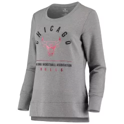 Women's Fanatics Branded Heathered Gray Chicago Bulls Versalux Triumph Crew Neck Sweatshirt -Fanatics Clothing Shop 4956191 ALT2