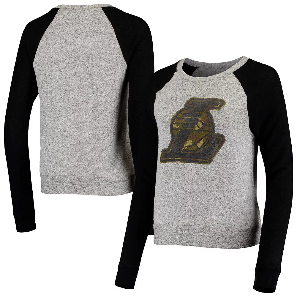 Women's Fanatics Branded Gray Prestige Camo Raglan Crew Neck Sweatshirt 4 Women's Fanatics Branded Gray Prestige Camo Raglan Crew Neck Sweatshirt - Image 2