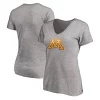 Women's Fanatics Branded Heathered Gray Minnesota Golden Gophers Primary Logo V-Neck T-Shirt -Fanatics Clothing Shop 4964839