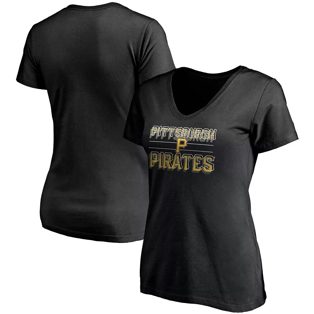 Women's Fanatics Branded Black Pittsburgh Pirates Compulsion to Win V-Neck T-Shirt 4 Women's Fanatics Branded Black Pittsburgh Pirates Compulsion to Win V-Neck T-Shirt - Image 2