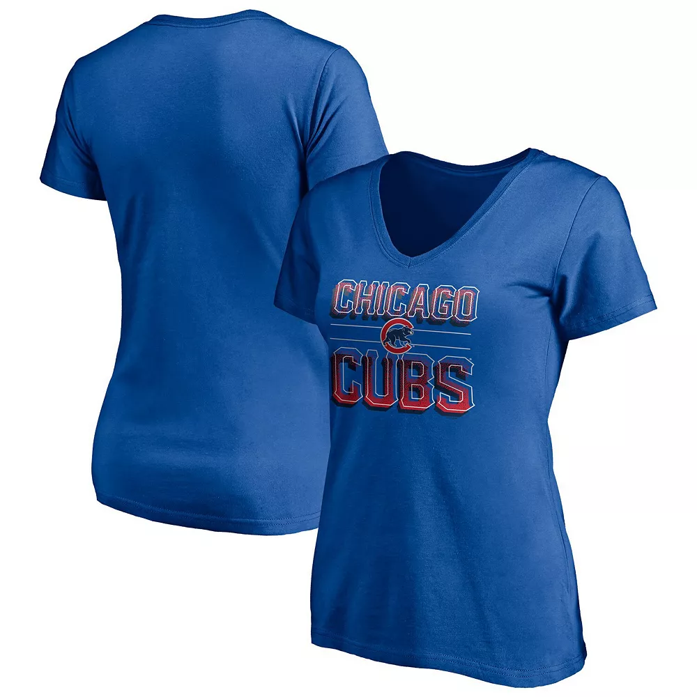 Women's Fanatics Branded Royal Chicago Cubs Compulsion to Win V-Neck T-Shirt 3 Women's Fanatics Branded Royal Chicago Cubs Compulsion to Win V-Neck T-Shirt