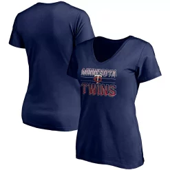 Women's Fanatics Branded Navy Minnesota Twins Compulsion to Win V-Neck T-Shirt -Fanatics Clothing Shop 4983152 ALT