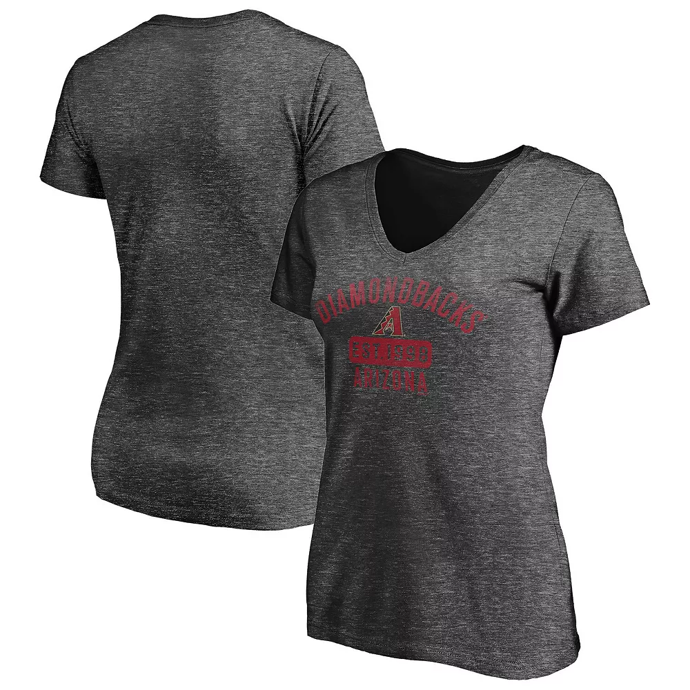 Women's Fanatics Branded Heathered Charcoal Arizona Diamondbacks Old Time Favorite V-Neck T-Shirt 4 Women's Fanatics Branded Heathered Charcoal Arizona Diamondbacks Old Time Favorite V-Neck T-Shirt - Image 2