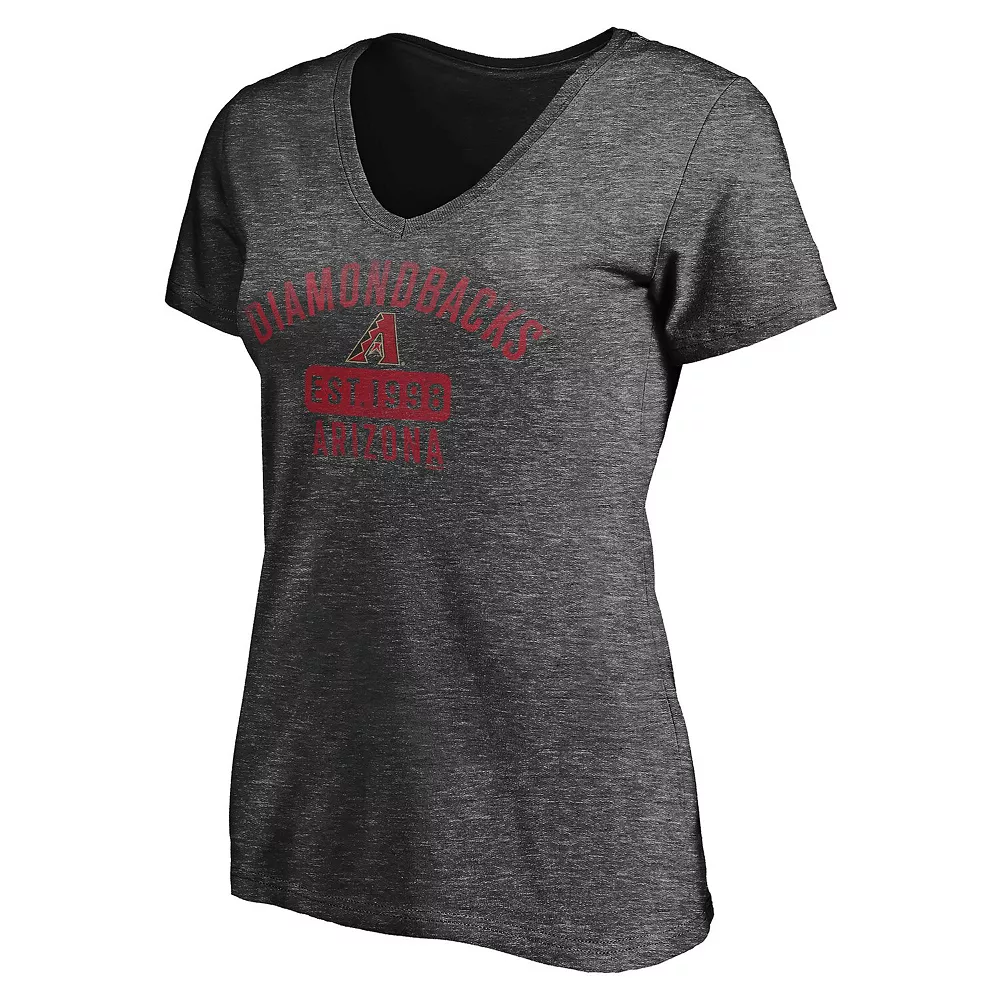 Women's Fanatics Branded Heathered Charcoal Arizona Diamondbacks Old Time Favorite V-Neck T-Shirt 5 Women's Fanatics Branded Heathered Charcoal Arizona Diamondbacks Old Time Favorite V-Neck T-Shirt - Image 3