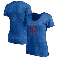 Women's Fanatics Branded Heathered Royal Chicago Cubs Old Time Favorite V-Neck T-Shirt -Fanatics Clothing Shop 4983555 ALT