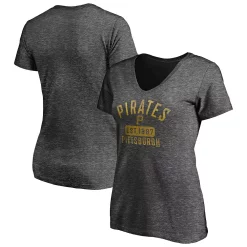 Women's Fanatics Branded Heathered Charcoal Pittsburgh Pirates Old Time Favorite V-Neck T-Shirt 6 Women's Fanatics Branded Heathered Charcoal Pittsburgh Pirates Old Time Favorite V-Neck T-Shirt -Fanatics Clothing Shop 4983602 ALT