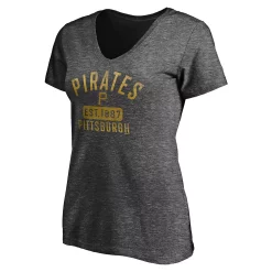 Women's Fanatics Branded Heathered Charcoal Pittsburgh Pirates Old Time Favorite V-Neck T-Shirt 7 Women's Fanatics Branded Heathered Charcoal Pittsburgh Pirates Old Time Favorite V-Neck T-Shirt -Fanatics Clothing Shop 4983602 ALT2